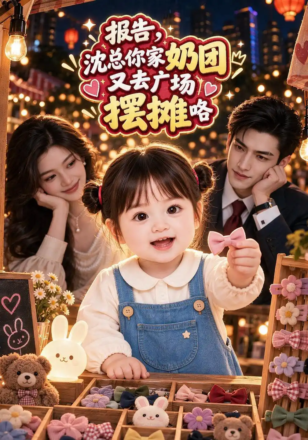 报告，沈总你家奶团又去广场摆摊咯