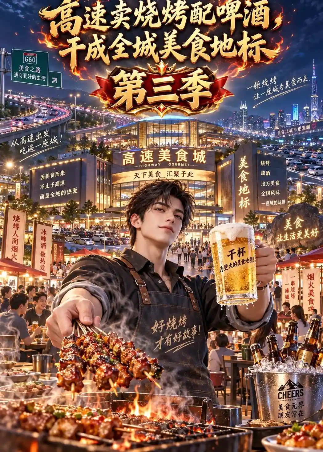 高速卖烧烤配啤酒，干成全城美食地标第三季