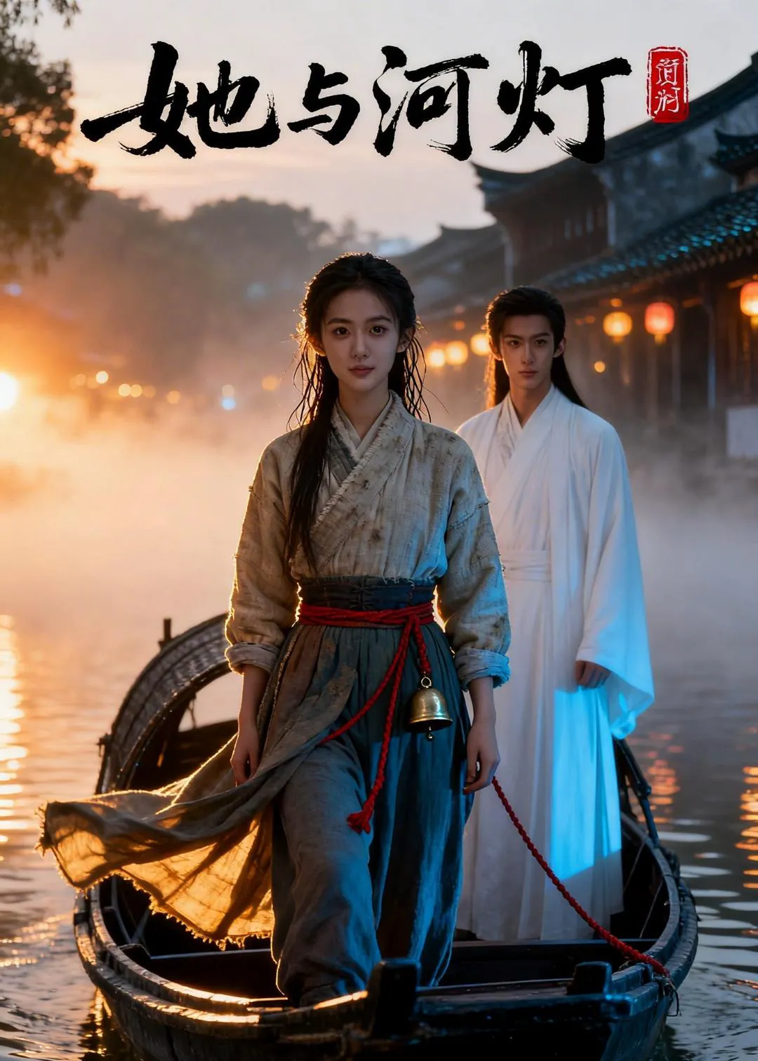 她与河灯