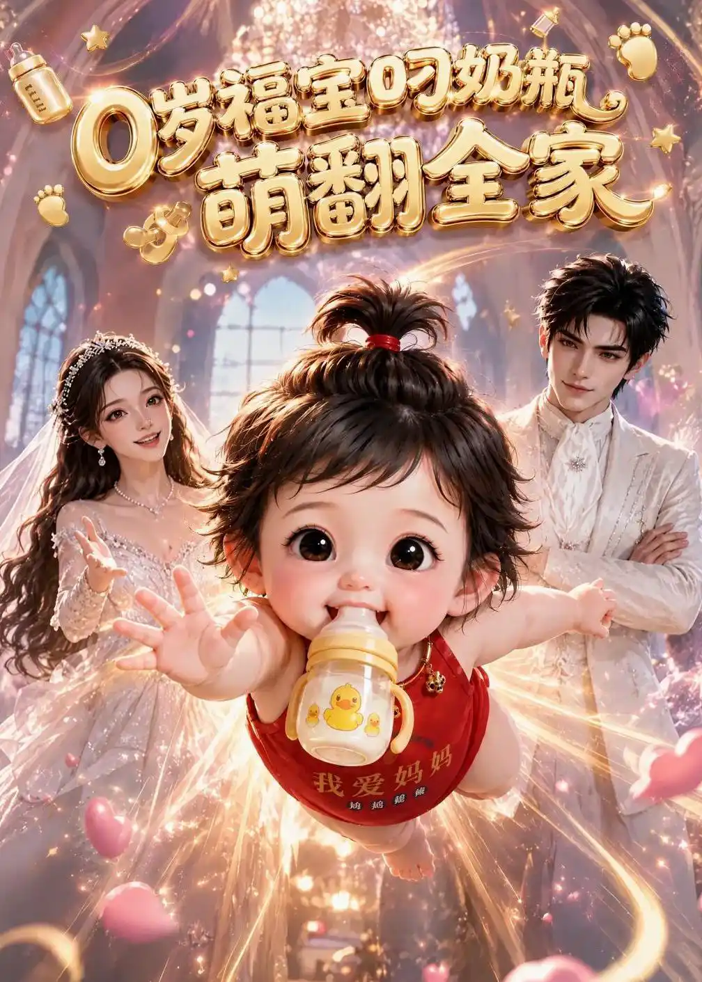 0岁福宝叼奶瓶萌翻全家